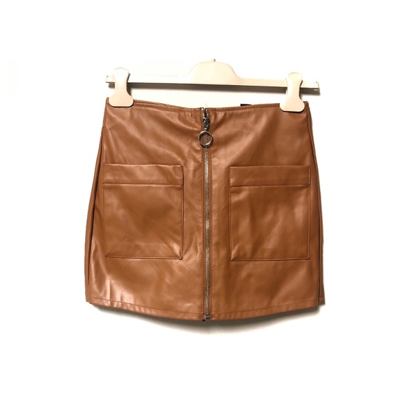 Forever 21 Faux Leather Zip-Front Mini Skort - Picture 1 of 4